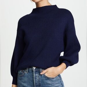 Line & Dot Bishop Sleeve Alder Sweater Navy Blue Women’s Size Small